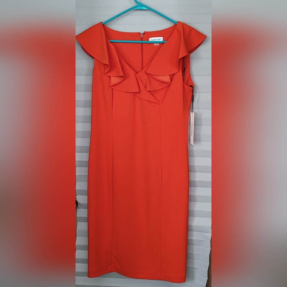New Bright Orange Calvin Klein Dress